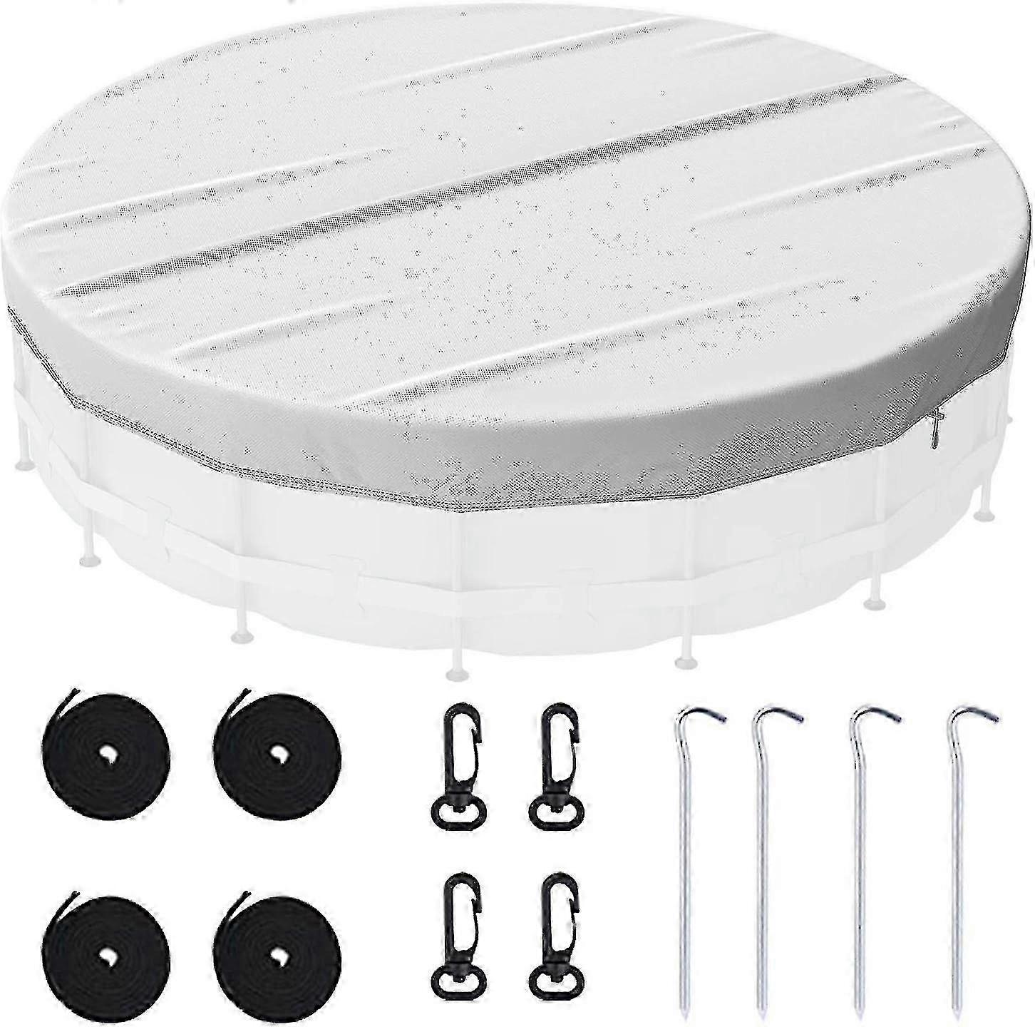 Windproof pool cover for round inflatable swimming pools, dustproof waterproof