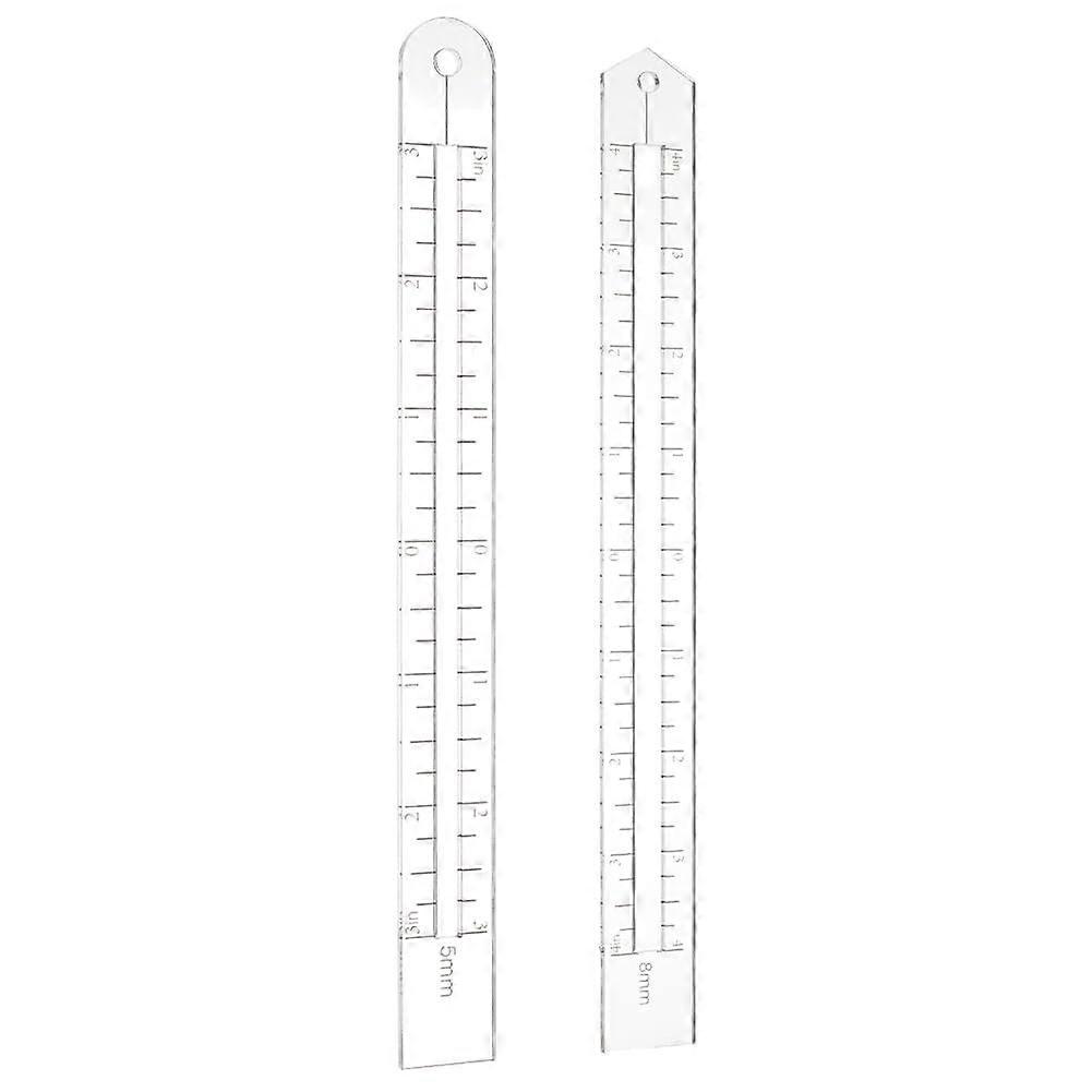 2Sizes Acrylic Zipper Overlay Template 5mm 8mm Solt Boxy Bag Tool Zipper Pocket Placement Tool for Sewing Bags with Zipper Pockets and Zipper Overlays