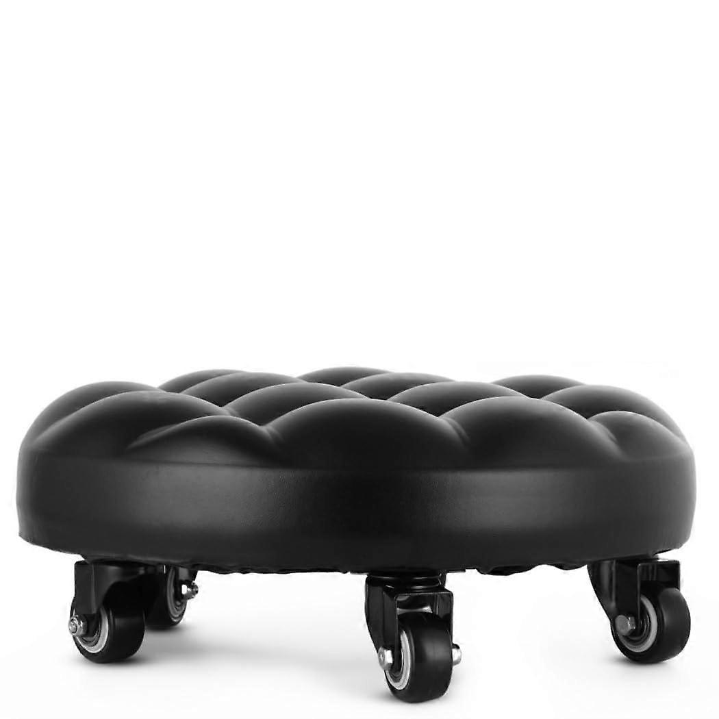 Rolling Swivel Stool with Soft PU Seat and Wheels for Garage, Office, Home Tasks and Floor Work