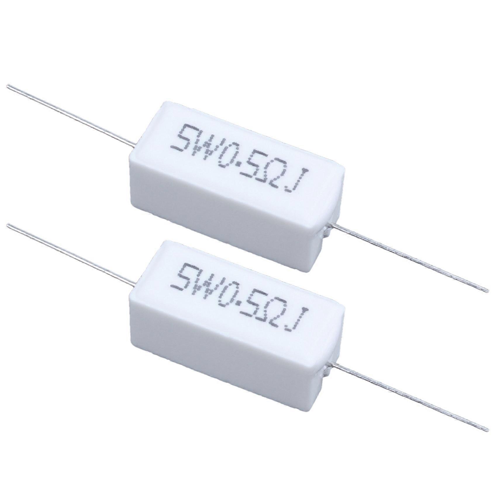 20 Pcs AXial Lead Ceramic Cement Resistor 0.5 Ohm 5W