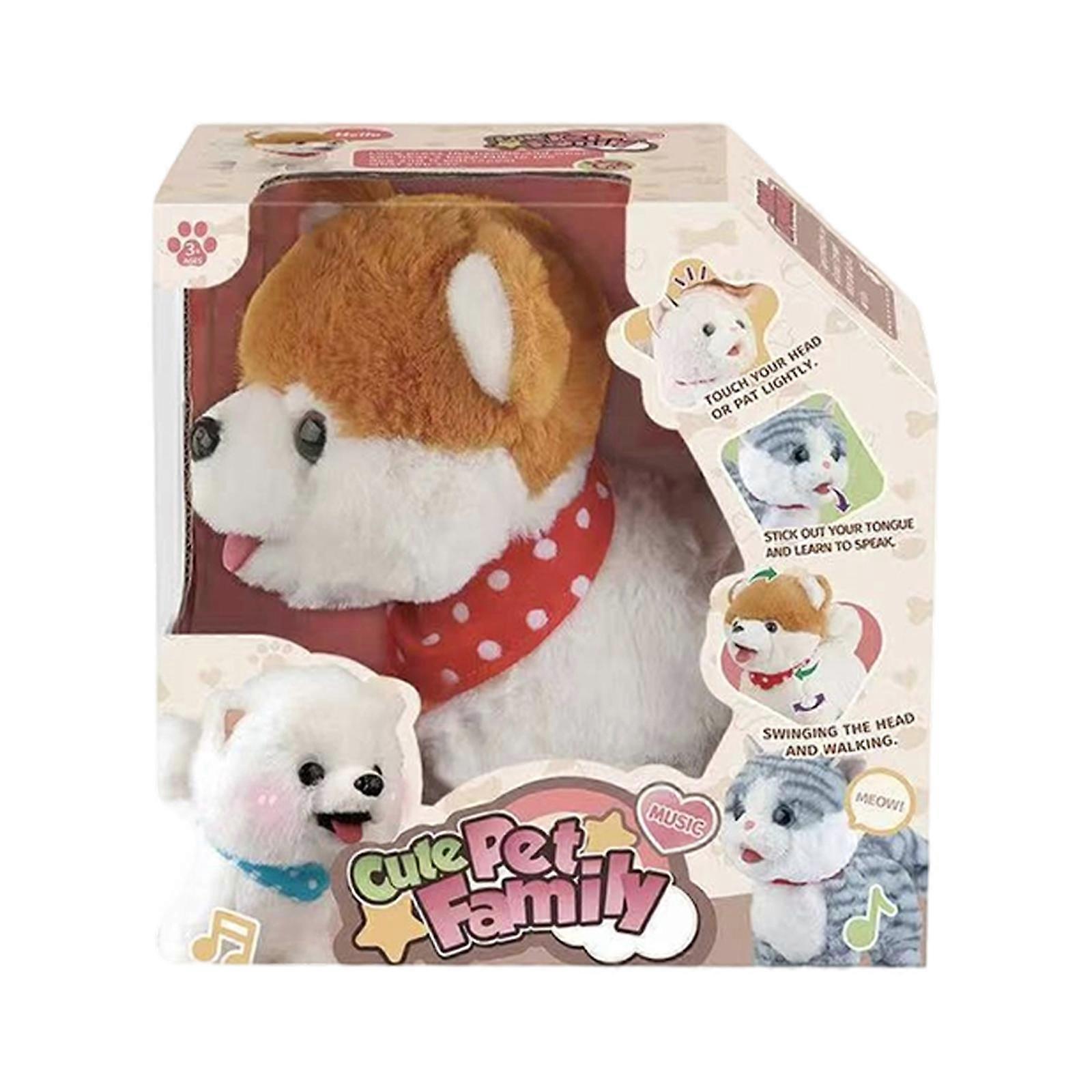 Electric Plush Animal Robot Pet Toy with Motorized Actions And Simulation Voice Raise Pet Exercise Toy For Preschoolers Multicolor