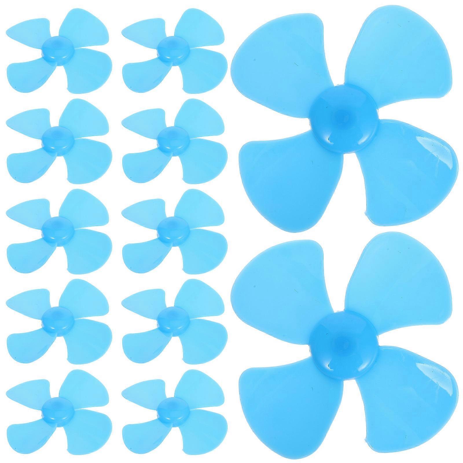 Blue Mini Fan Plastic Four Leaves for DIY 80Pcs Model Propellers