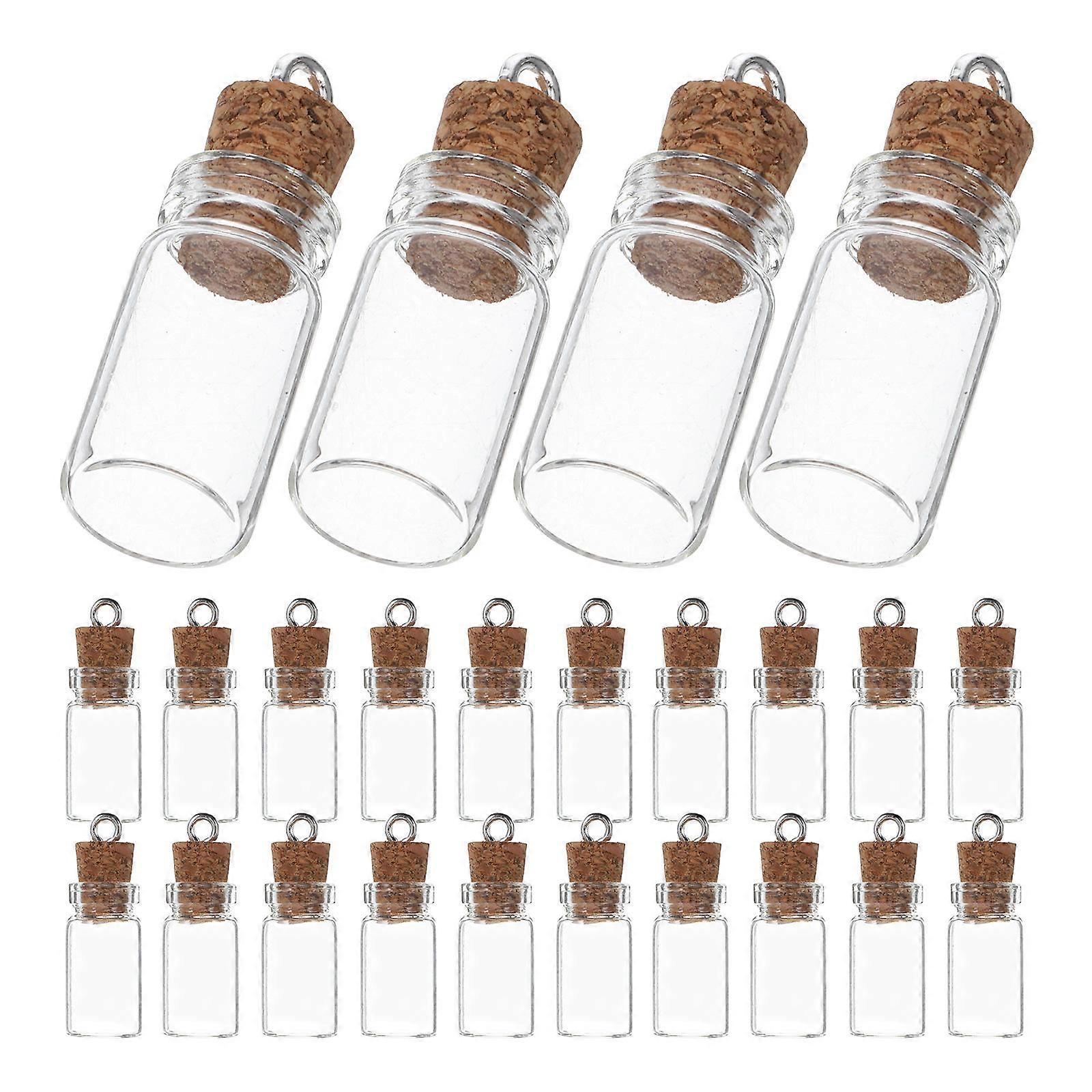 Mini Glass Wish for Wedding 100Pcs Clear Jars with Stopper