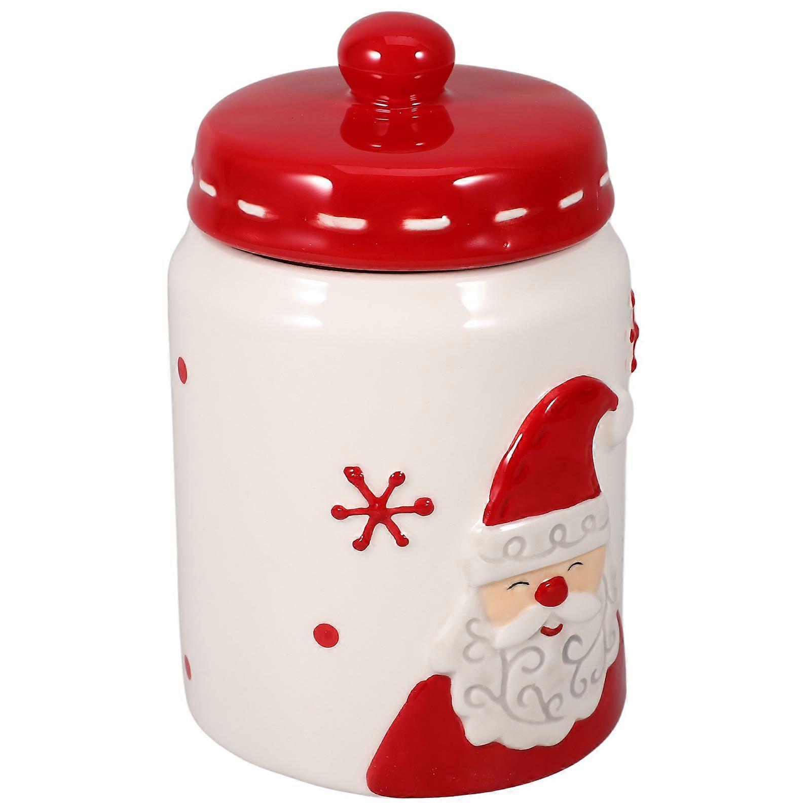 Ceramic Container Jars With Lids Sealed To Keep Fresh Home Decoration Red 1Set