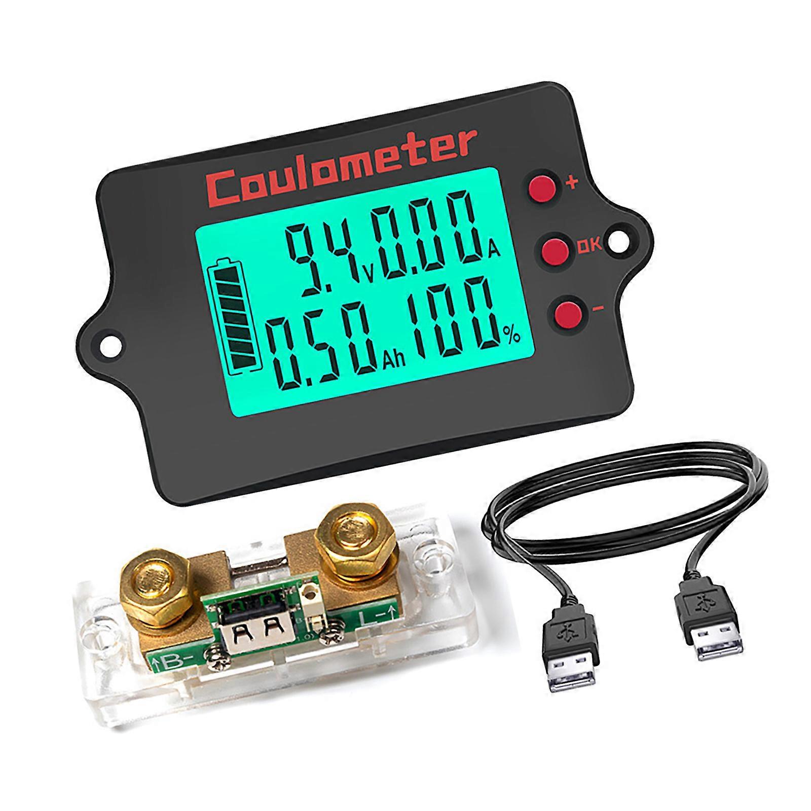 Energy Monitoring Multimeterwith 100A Current Shunt & LCD Display Energy Consumption Trackers Electrical Measurement Tool Multicolor
