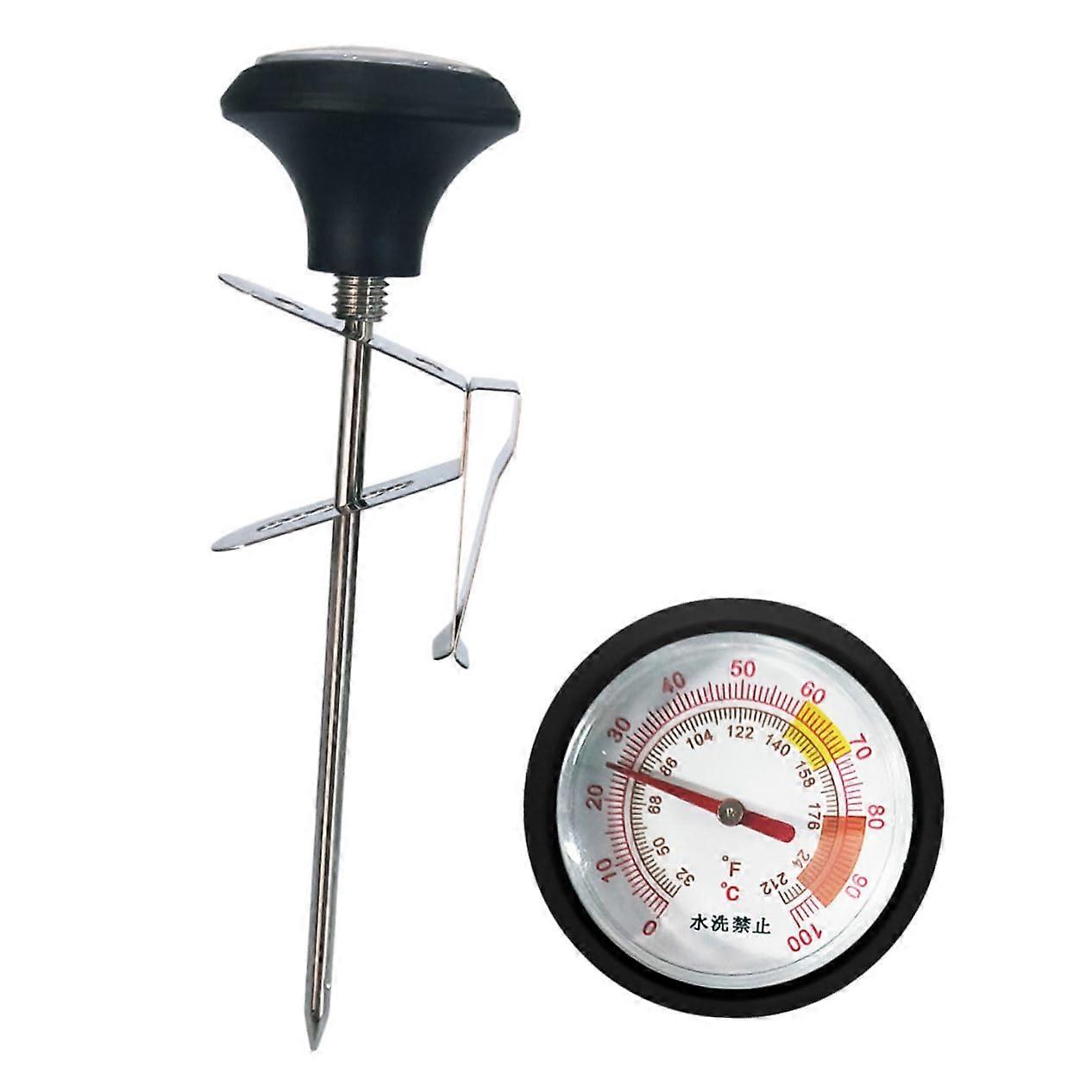 Digital Meat Thermometer with Long Probe, Dual Scale Display, ClipOn Silicone Sleeve for Cooking and Candy Making