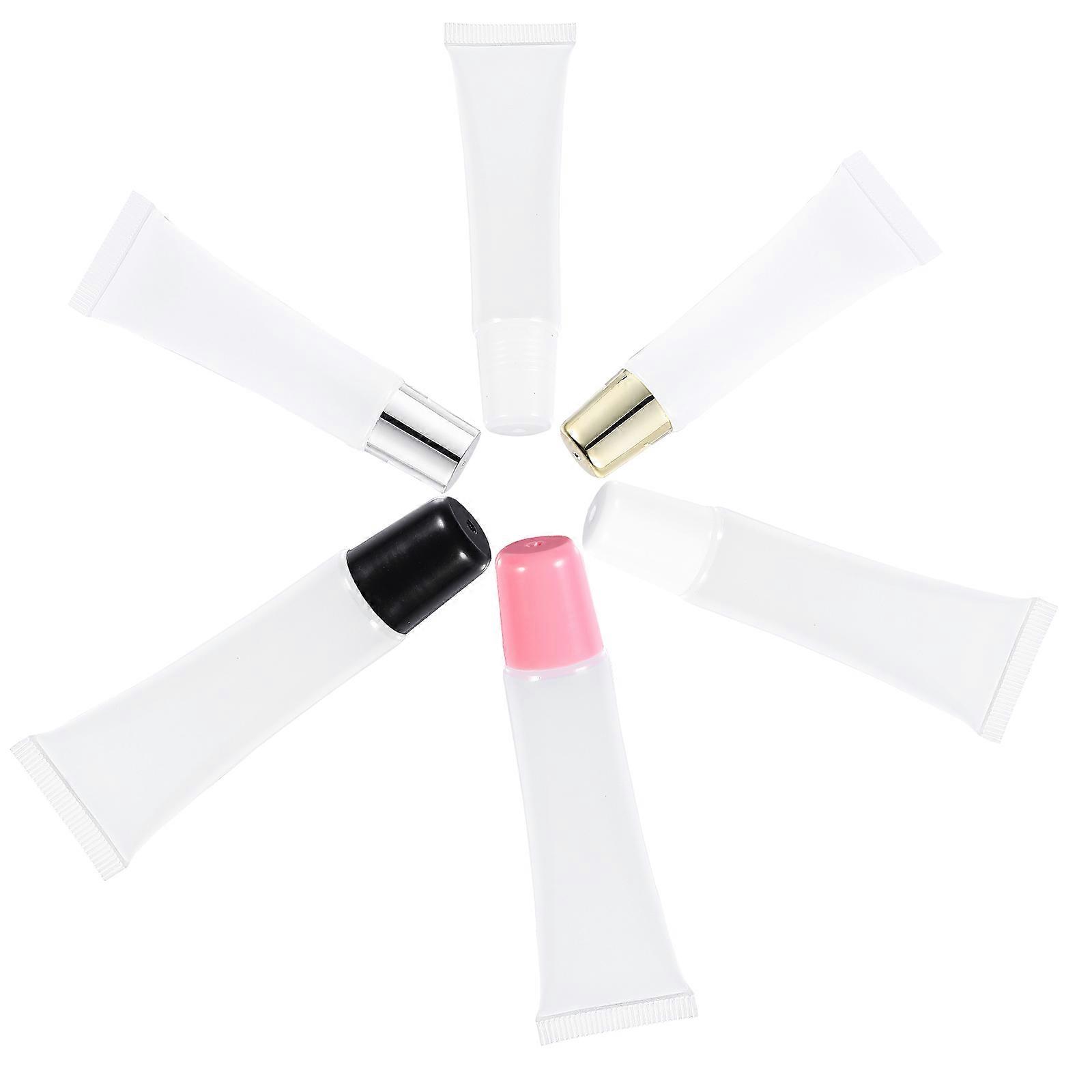 Empty Lip Gloss Tubes Leak Proof Plastic Packaging for Storage 2Sets White