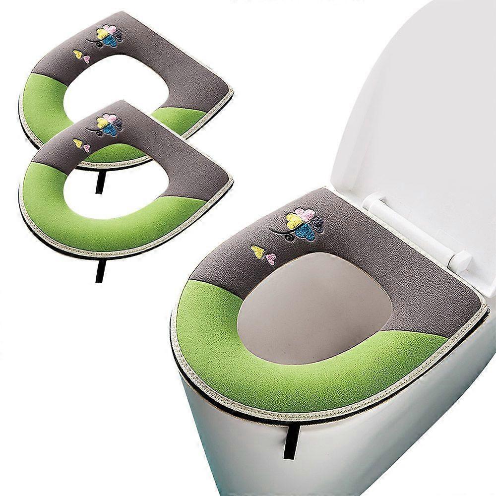 2 comfortable coordinate sleeve zipper toilet cushions Simple handle toilet cushions