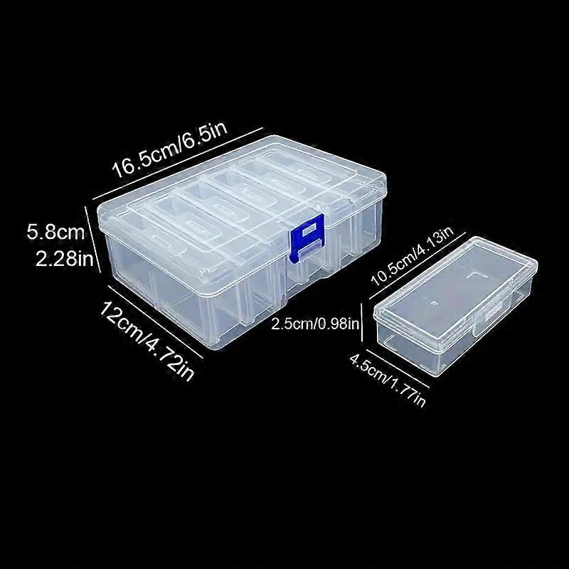 6pcs Sturdy Clear Plastic Storage Box Set - Durable Rectangular Craft Organizer Cases - Multi-Use Containers with Latch