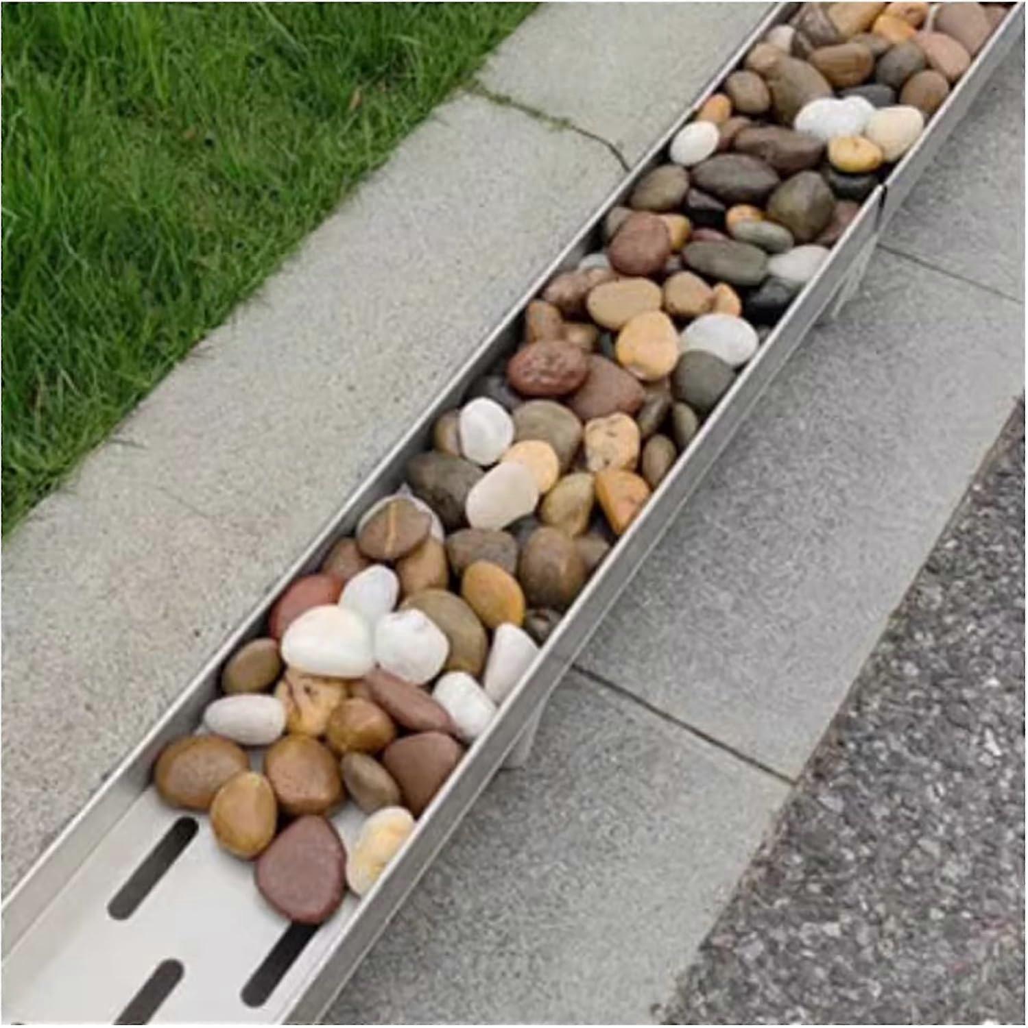 Linear Gutter Strainers Outdoor Trench Drainage Patio Decking 20x10x100cm Deep Profile Concrete Drain Pement S System