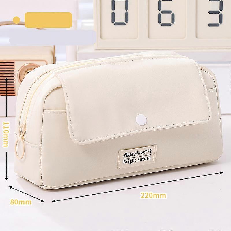 Large-Capacity Button Pencil Case Large-Capacity Button Design Pen Case Student Stationery Organizer Classic For Desktop Daily