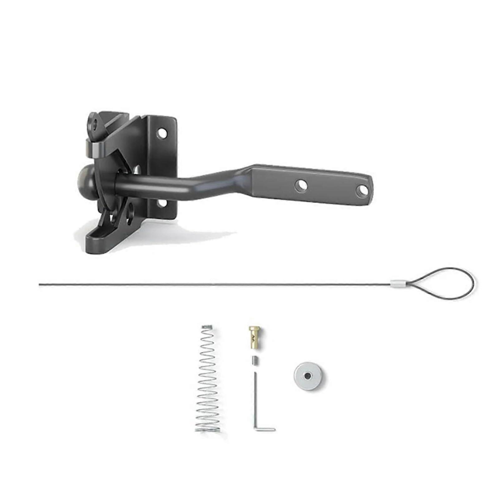 Heavy Duty Gate Latch with Cable Pull RustResistant Self Locking Fence Gate Lock for Wooden Fence