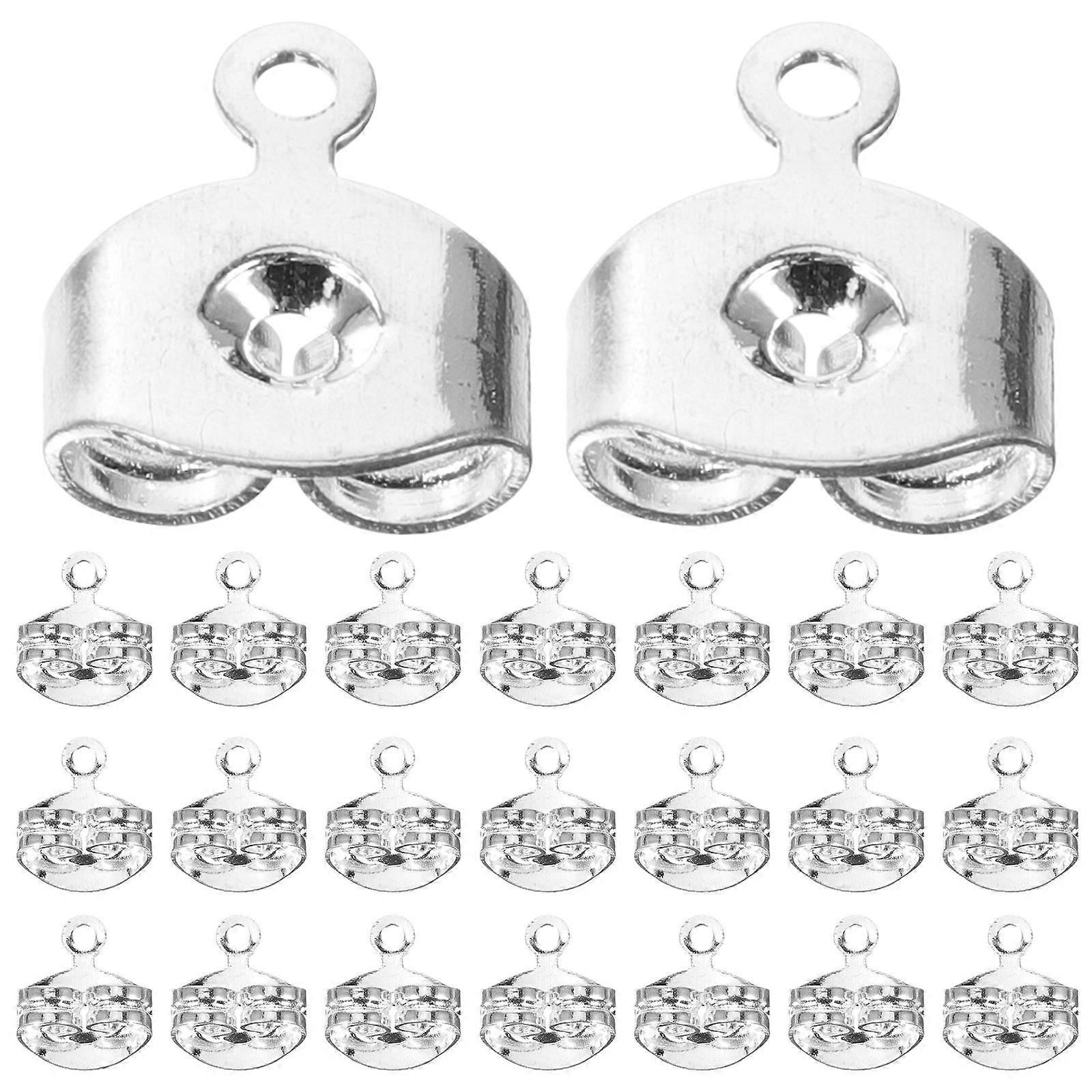 Replacement Earring Backs Earring Retainers for Various Occasions Copper Silver Durable Fix Earrings 100Pcs