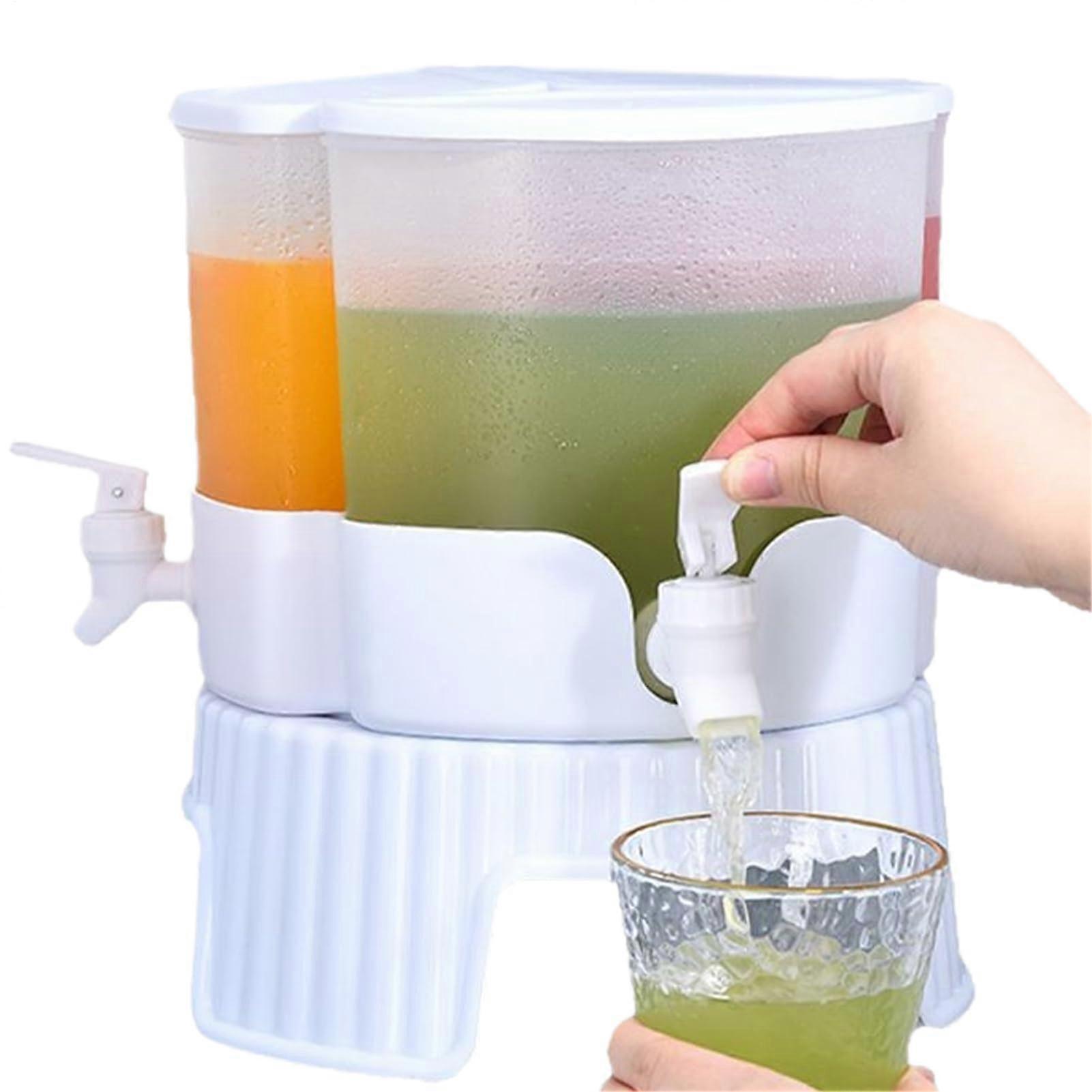Fridge Drink Dispenser with LeakProof Tap, Large Capacity Rotating Beverage Container for Party