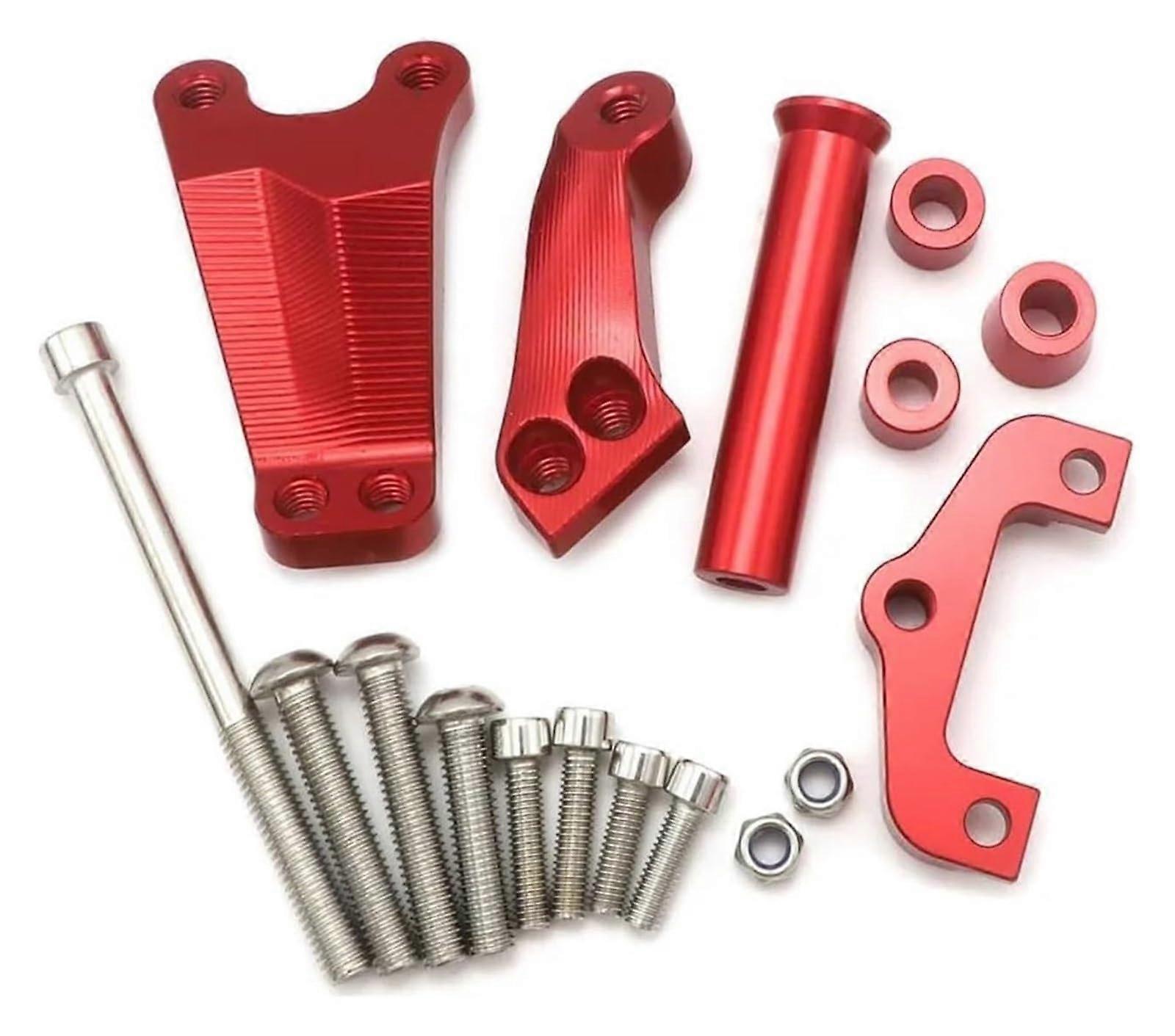 Motorcycle Steering Damper Kit for Kawasaki ER6N 20132016 Adjustable Stabilizer Bracket Red