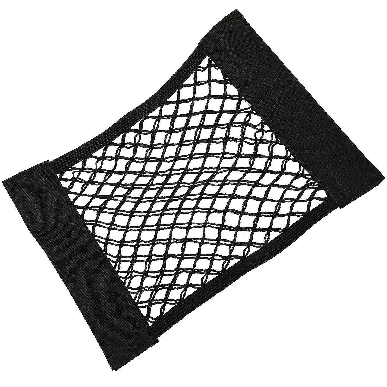 Car Storage Net for Trunk Use with Adhesive 2Pcs Black Mesh Pockets