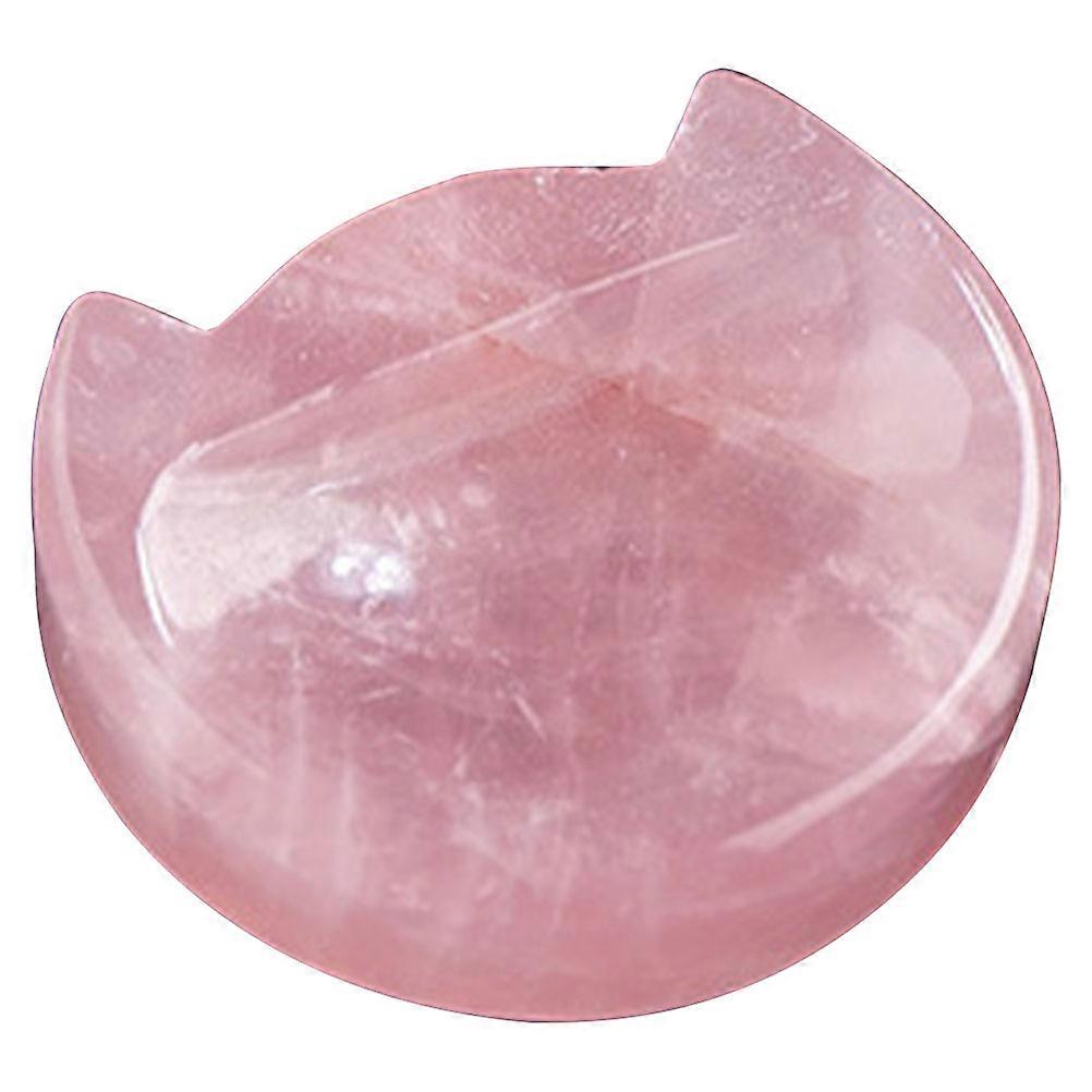 Crystal Cat Head Statue for Storage Elegant Crystal Stone Tiny Bowl Decor