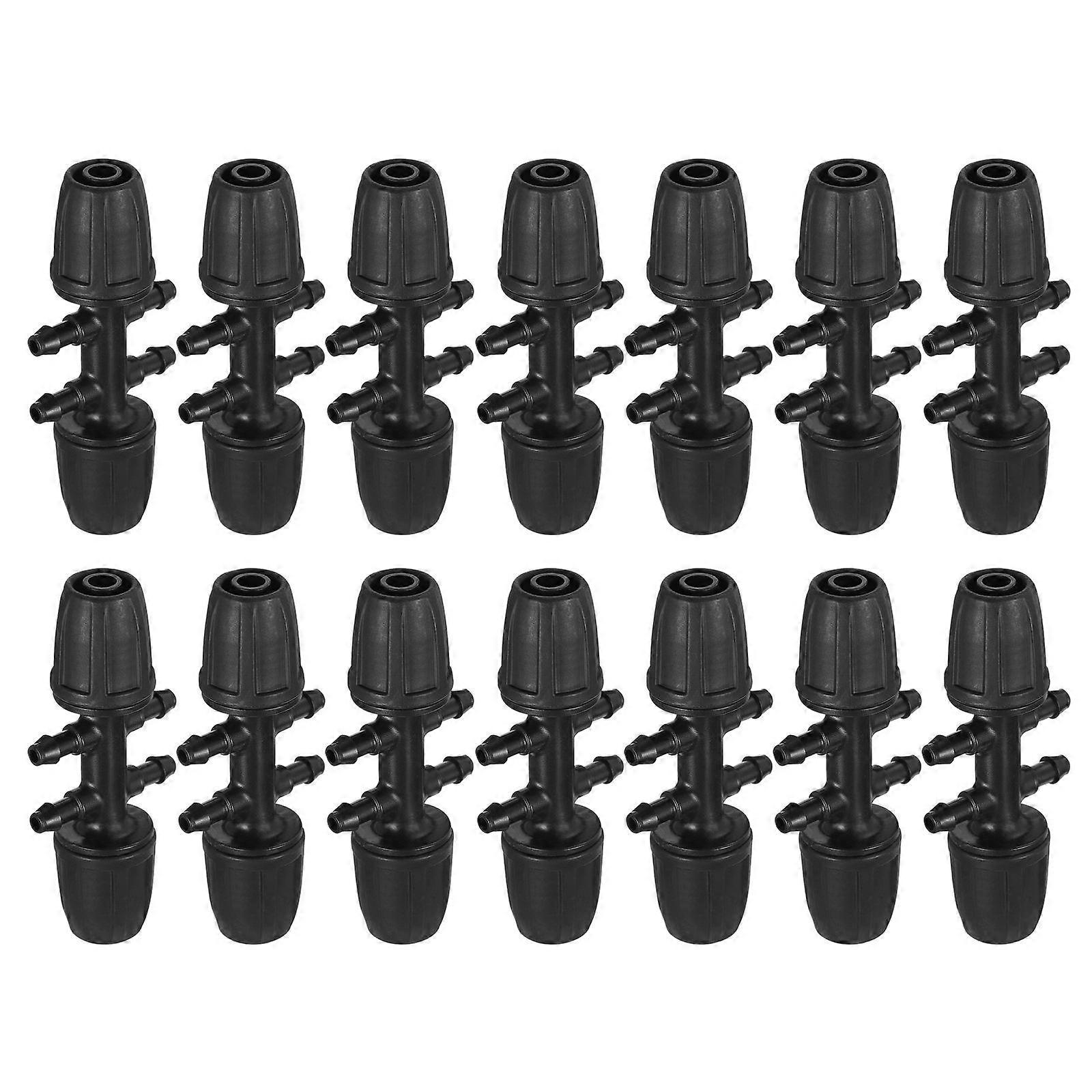 Black POM Fitting 6 Way Connector Adapter for Gardening Use Easy Installation and LeakFree 20PCS Set