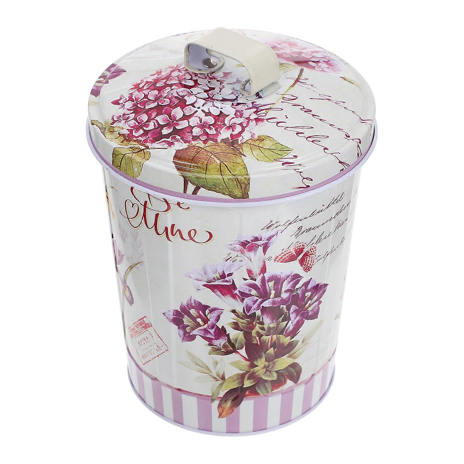 Snack Candy Case Iron Storage Box for Storage 4Pcs Pink Desktop Box