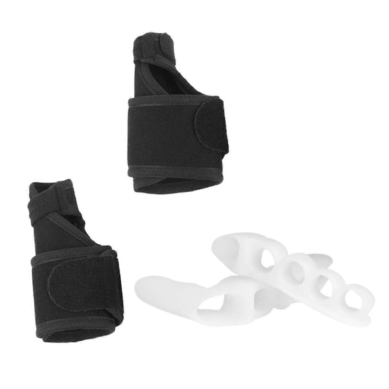 Toe Separators and Bunion Corrector for Relief, Breathable MoistureWicking Sleeves, 2 Pairs
