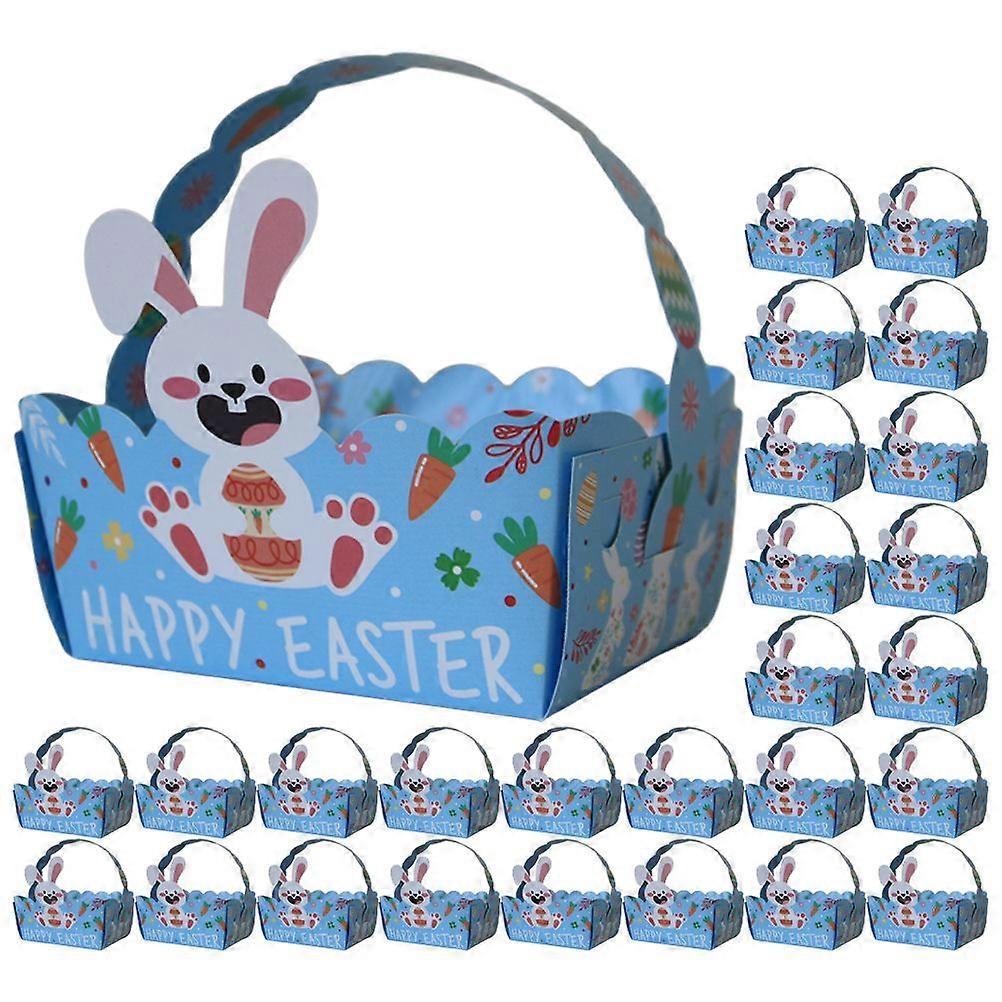 50Pcs Easter Gift Boxes Handheld Paper Basket Candy Boxes Cookies Cases Small Tea Leaf Boxes