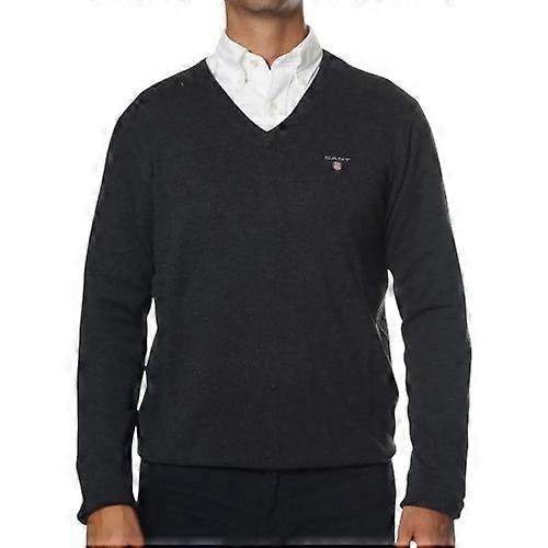 Gant Mens Classic Cotton V Neck Sweatshirt