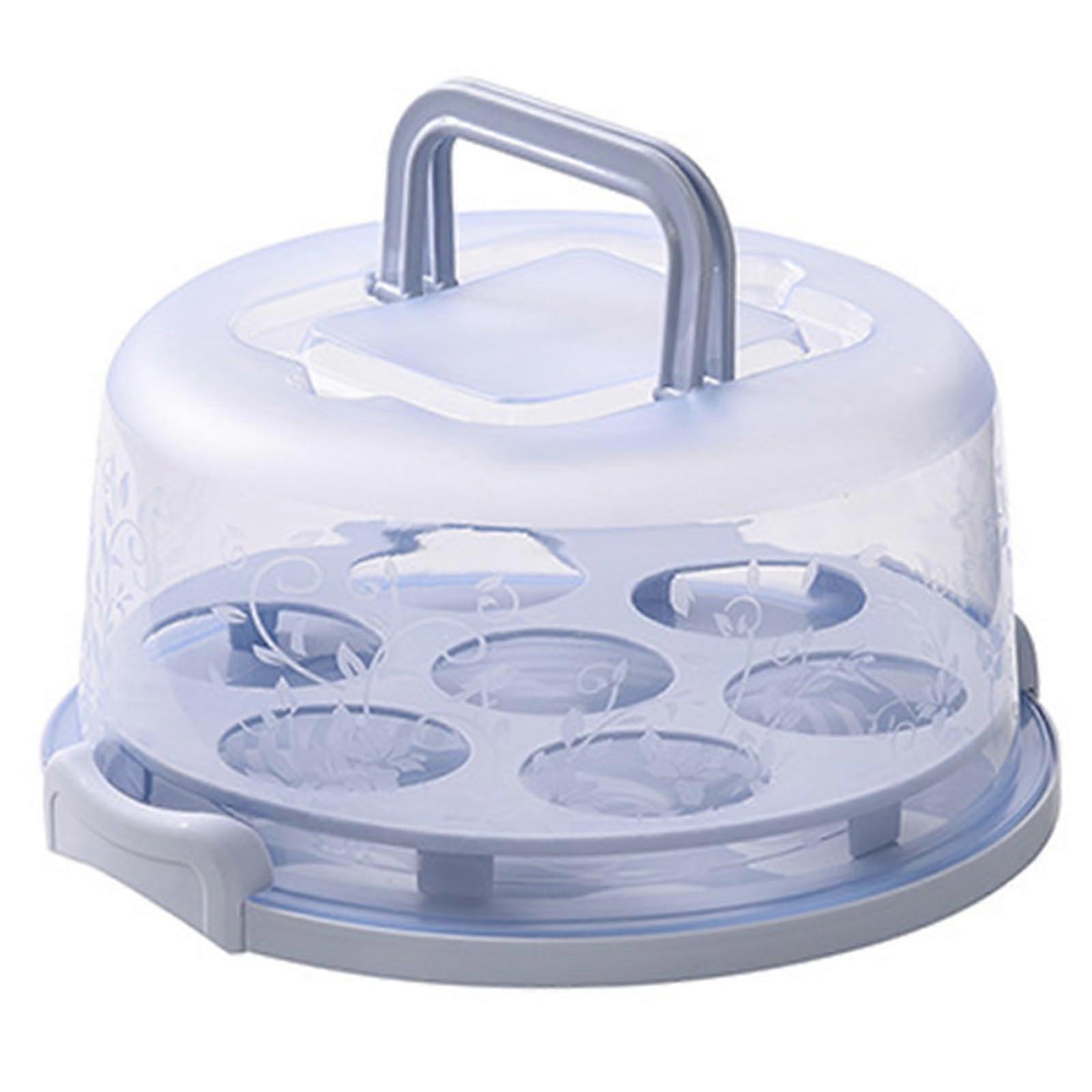 Cake Carrier with Lid and Handle, Plastic Cake Transport Box with Secure Locks for Parties