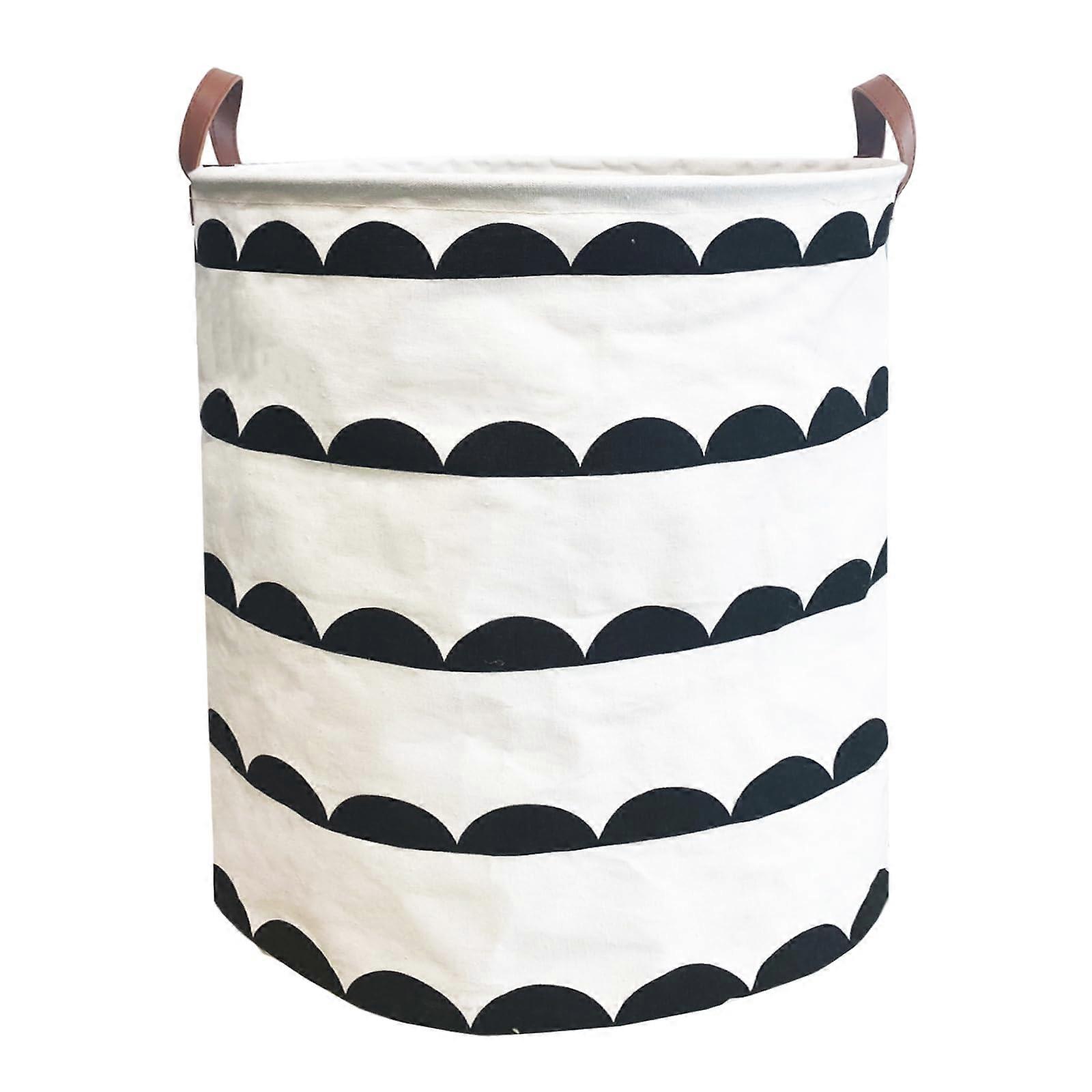Large Waterproof Laundry Hamper with Leather Handles, Foldable Basket for Clothes and Toy Storage