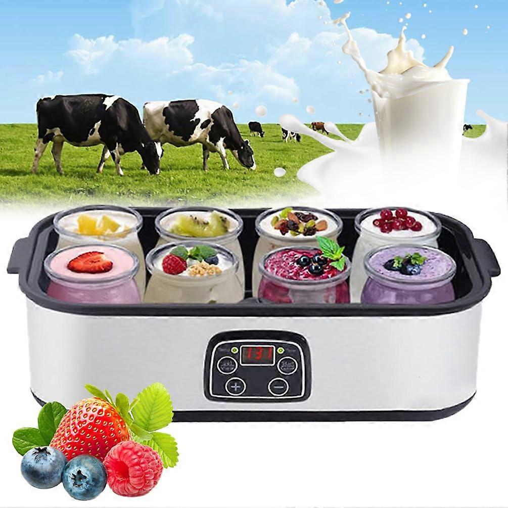 Electric Yogurt Maker with 8 Glass Jars, 1400ml Capacity, Adjustable Temperature and 48H Timer Ref: 5685