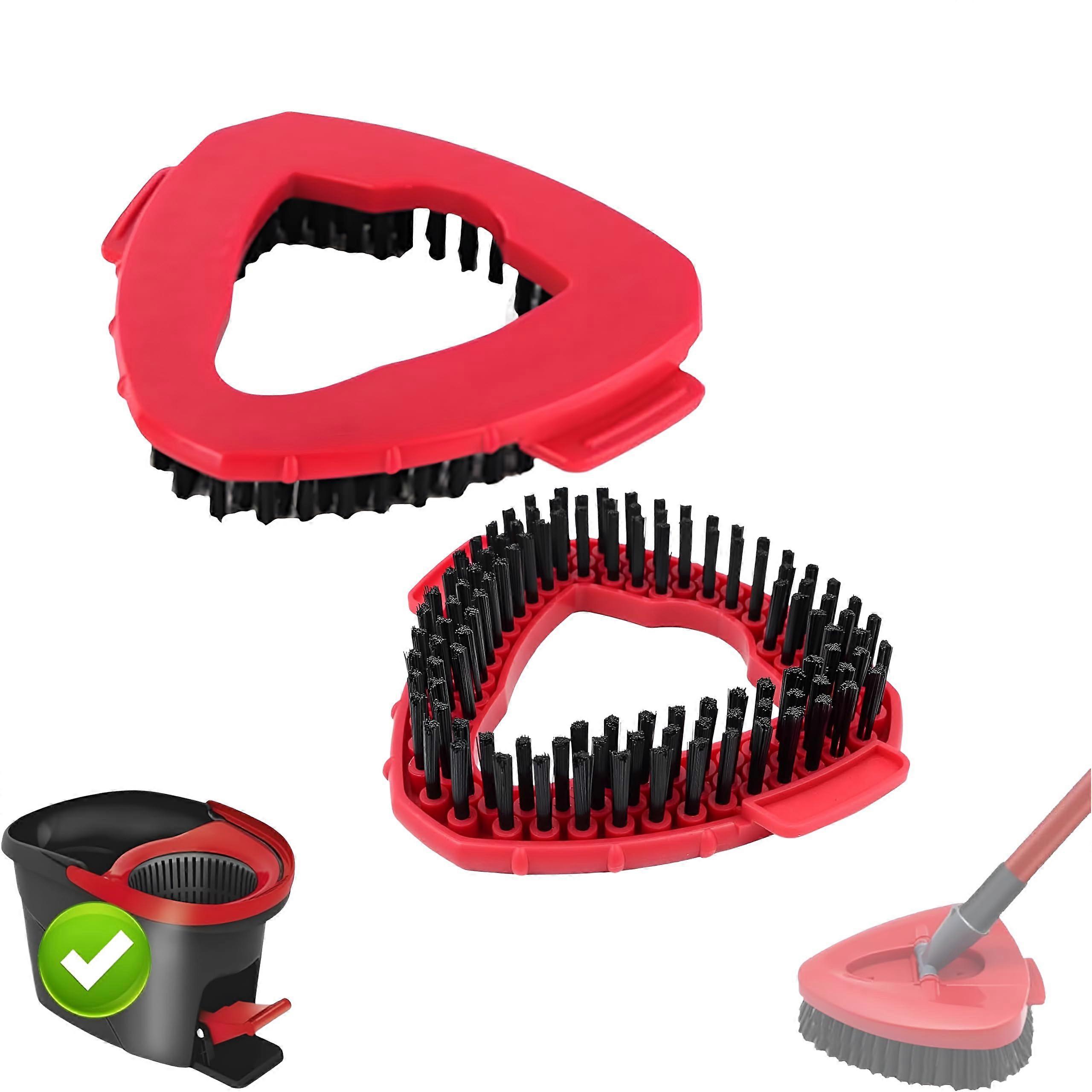 2pcs Spin Mop Replacement Head Compatible with OCedar EasyWring, Nylon Brush for MultiSurface Cleaning