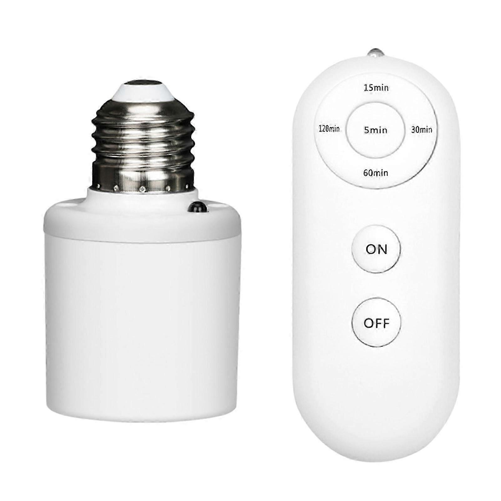 E27 Remote Control Light Socket Smart Wireless Lamp Holder with Timer (15/30/60/120min)