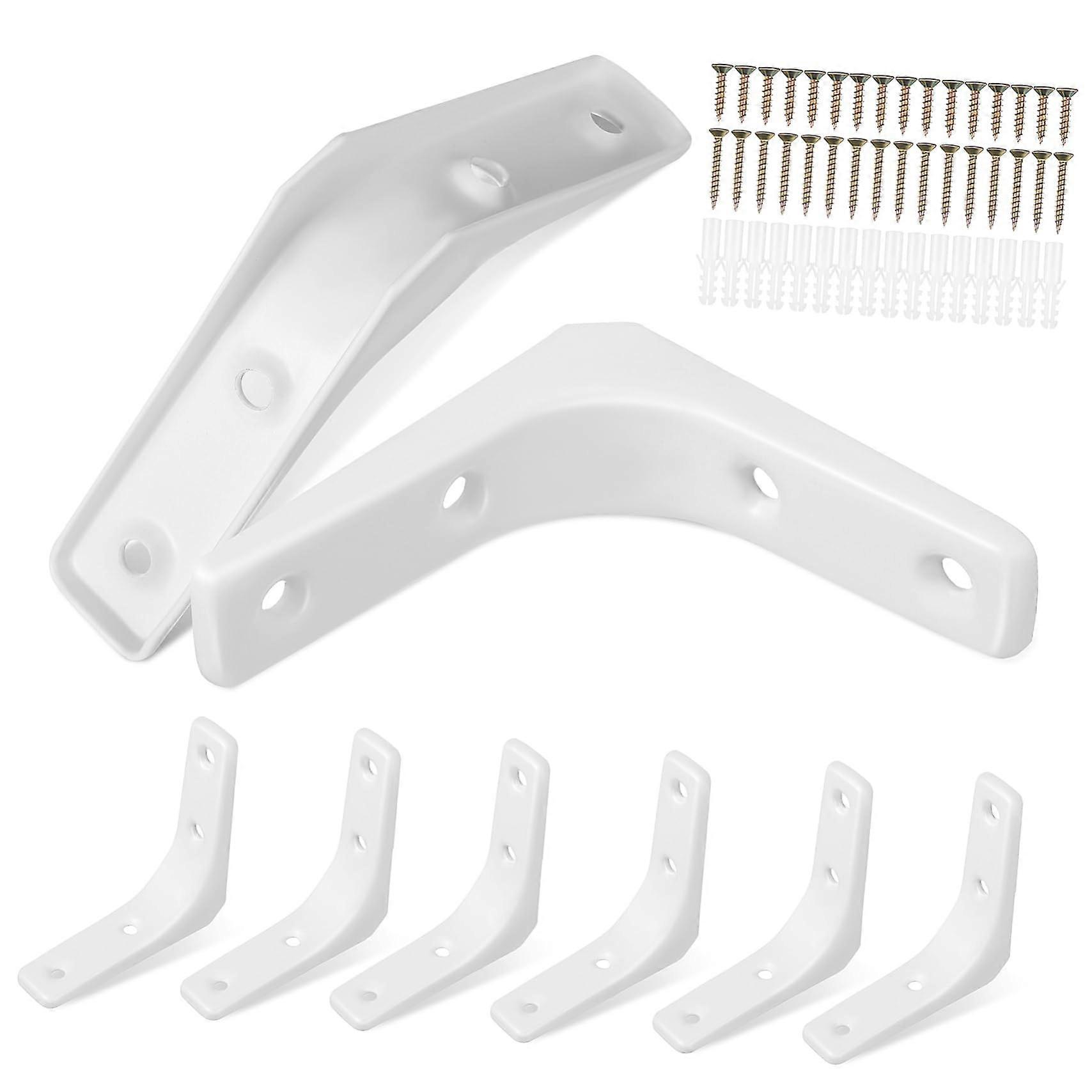 8pcs Heavy Duty Floating Shelf Brackets with Triangle Stability Design and Sleek Finish