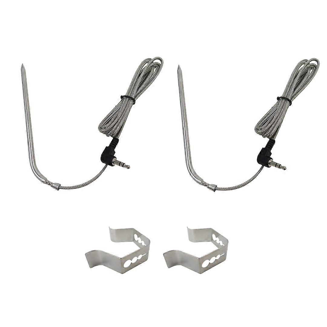 Pellet Grill Temperature Probe 4 Inch Food Grade Stainless Steel Meat Thermometer Replacement for Camp Chef DLX Woodwind BBQ Smoker with Clip