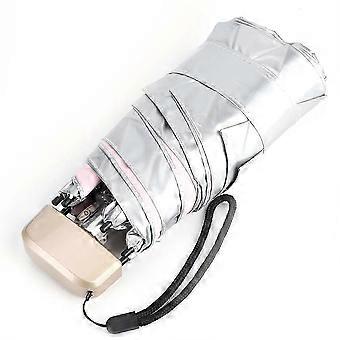 Mini Portable Anti UV Sun Rain Protection Umbrella Women Lady 5 Folding Parasols