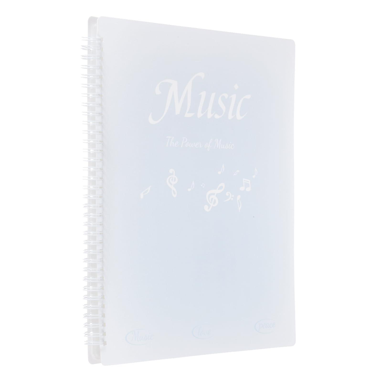 A4 Sheet Music Folder 30 Pages Spiral Organizer Gradient Blue with FlatOpening Layout