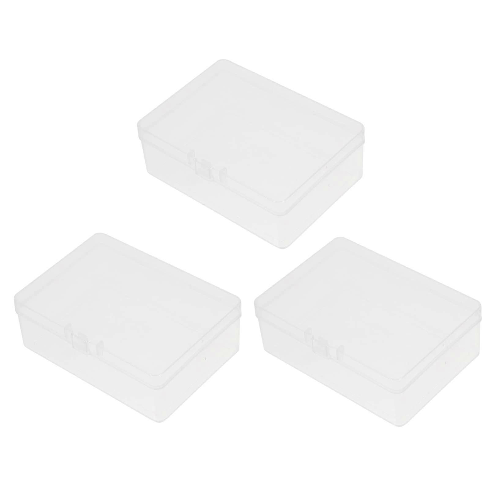 Clear Plastic Playing Card Storage Box 3pcs Durable Trading Card Holder with Secure Snap Lid