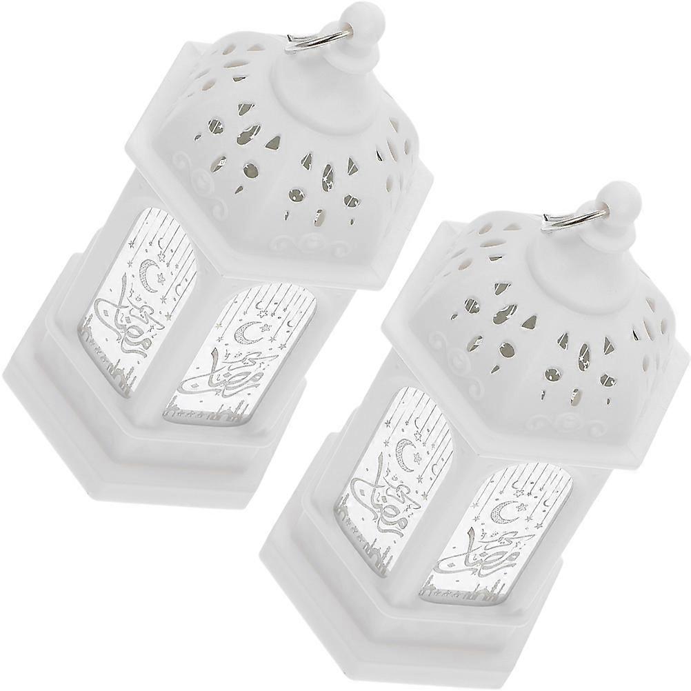 LED Candle Lantern 2Pcs for Ramadan Mubarak Decoration and Wedding