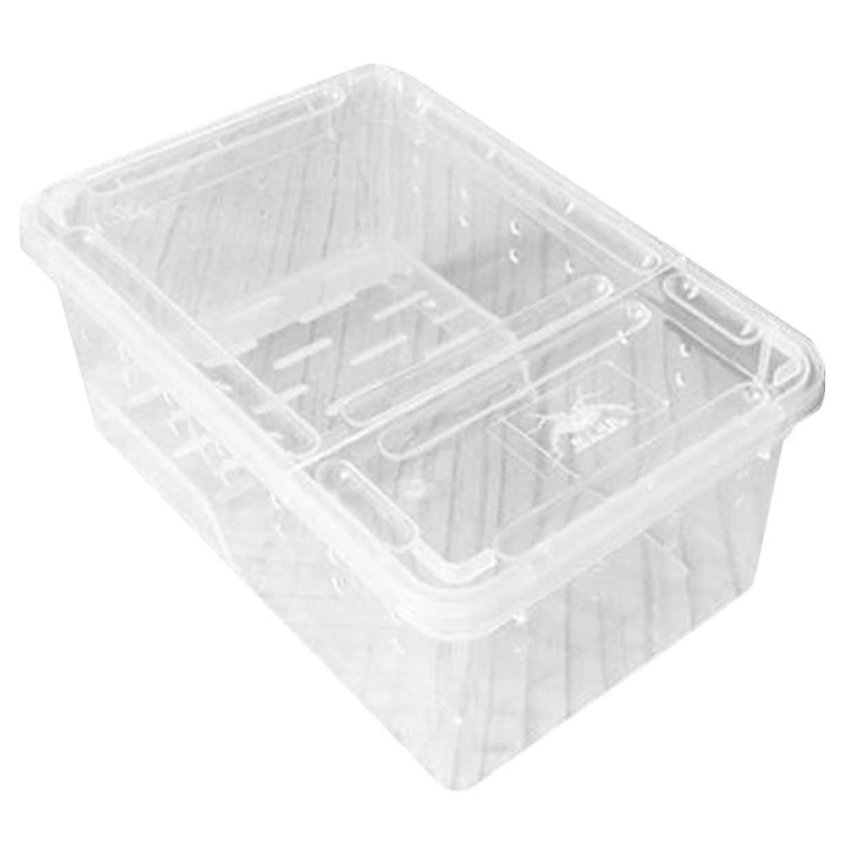 Large Transparent Turtle Tank with EscapeProof Basking Platform for Reptile Habitat Easy Cleaning