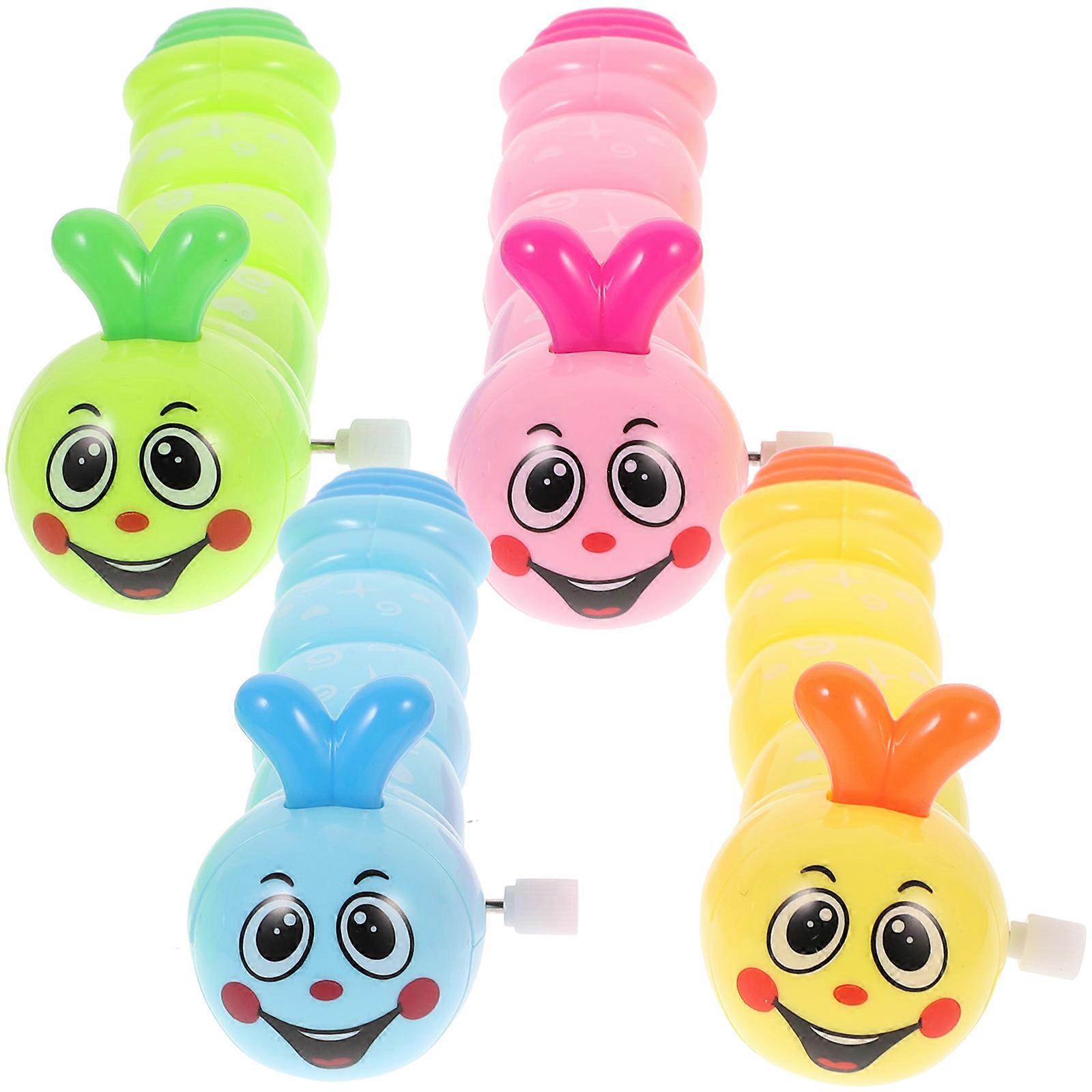 Wind-Up Caterpillar Plaything Clockwork Toys for Kids Playing 4Pcs