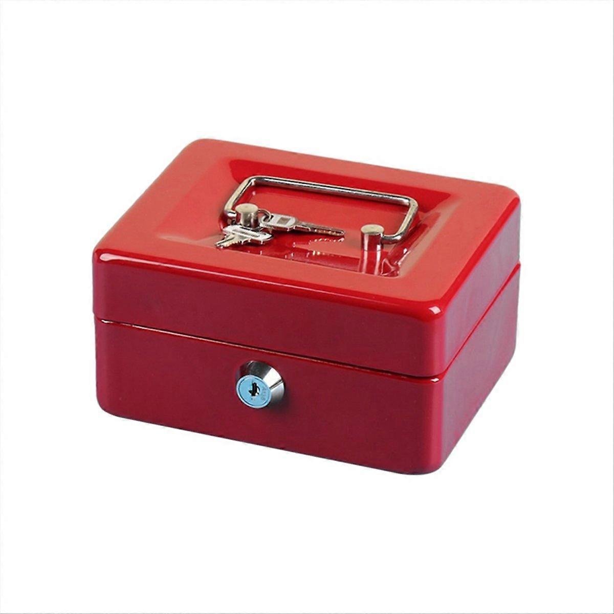 Låsbart kassaskåp med lås, röd