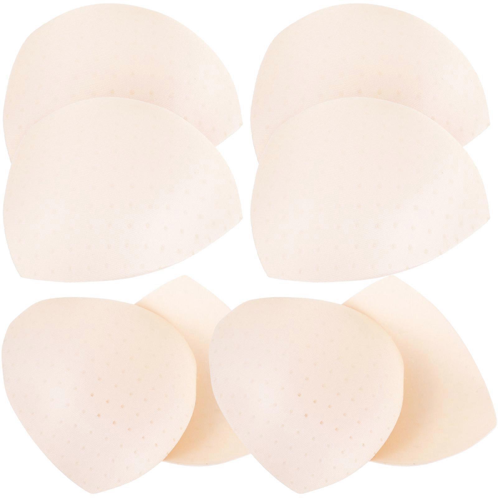 Padded Inserts For Bras Sponge Knitting Fabric Natural Shape 8Pcs