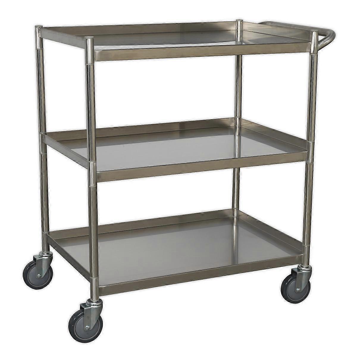 Sealey Cx410Ss Workshop Trolley 3-Level Stainless Steel