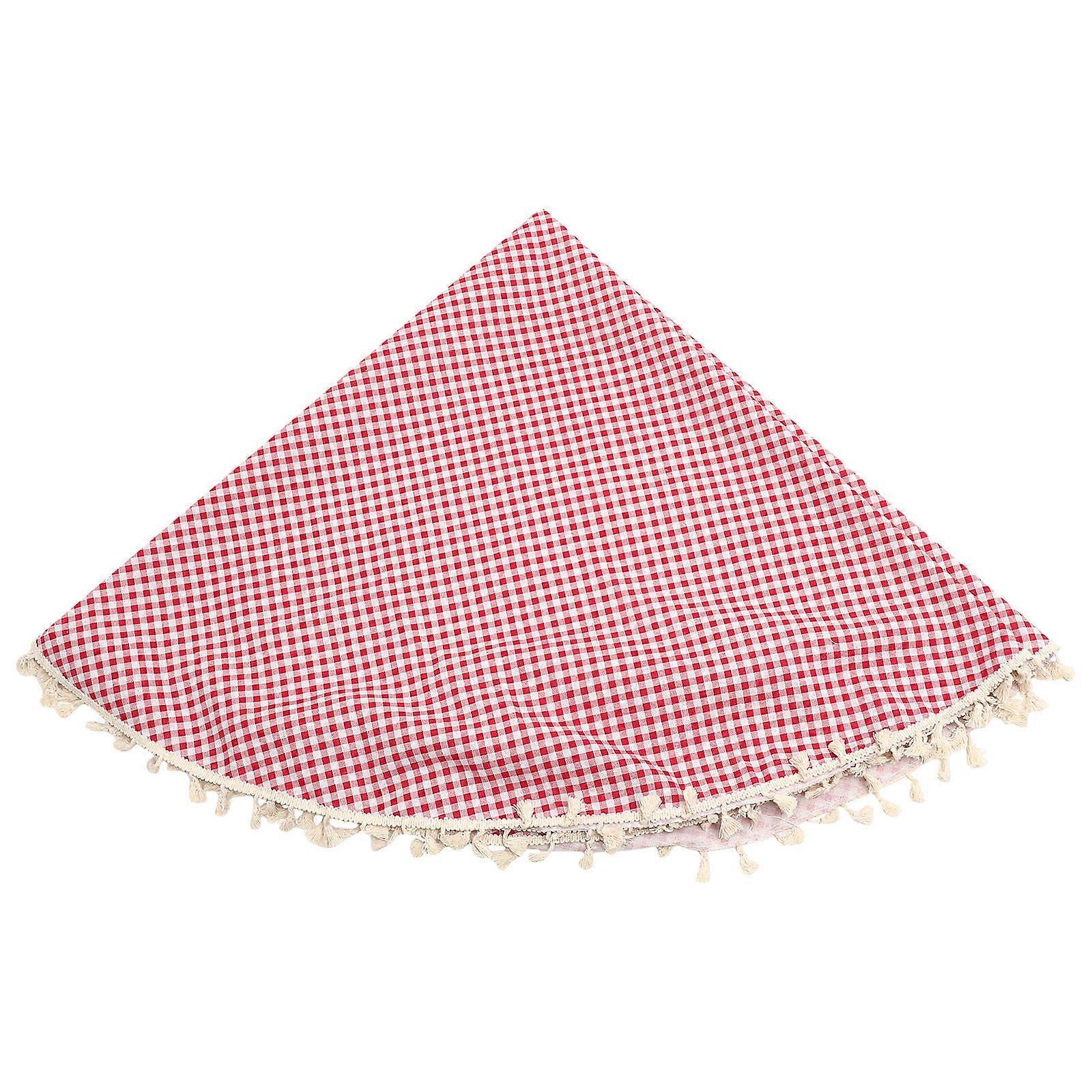 Decorative Checkered Tablecloth Round Tablecloth for Dining Room 3Pcs