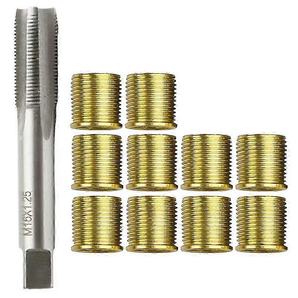 Thread Repair Kit M16X1.25 Thread Tap M14X1.25 Thread Inserts for Restoring Threads Car Pro Coil Tool