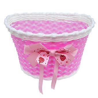 Panier à nœud papillon pour enfants - Panier en plastique pour trottinette (garçons et filles), bleu, accessoire de rangement décoratif, 20 x 13 x 11 cm, idéal pour les fêtes et les loisirs créatifs.