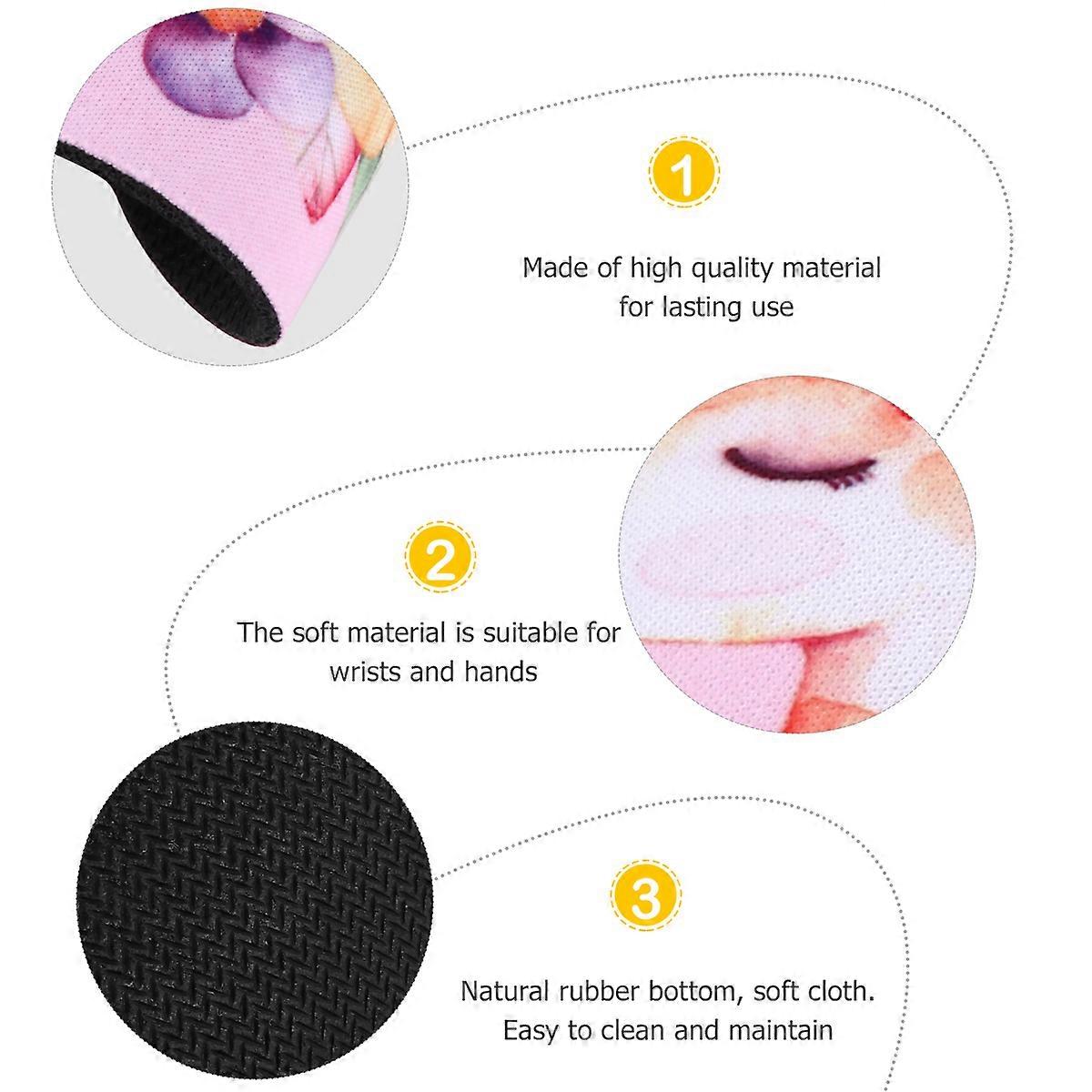 Cute Computer Mouse Mat Adorable Pattern Round Mouse Pad for Office Use 8Pcs