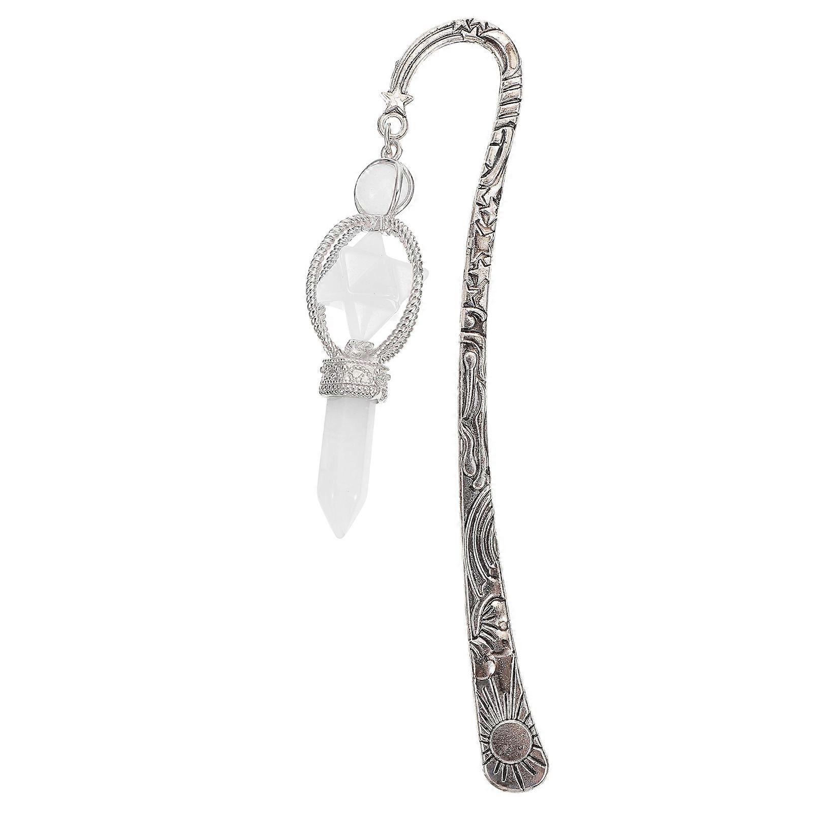 Creative Crystal Bookmark Pendant for Reading 7Pcs White Set
