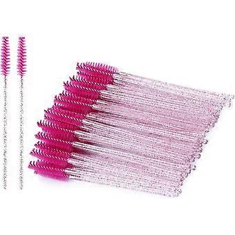 200 stk. engangs mascara-pensler, øjenvippe-mascara, øjenbrynsbørster, applikator, 5 farver makeup-kosmetikbørste med krystalhåndtag til øjenvippe-extensions