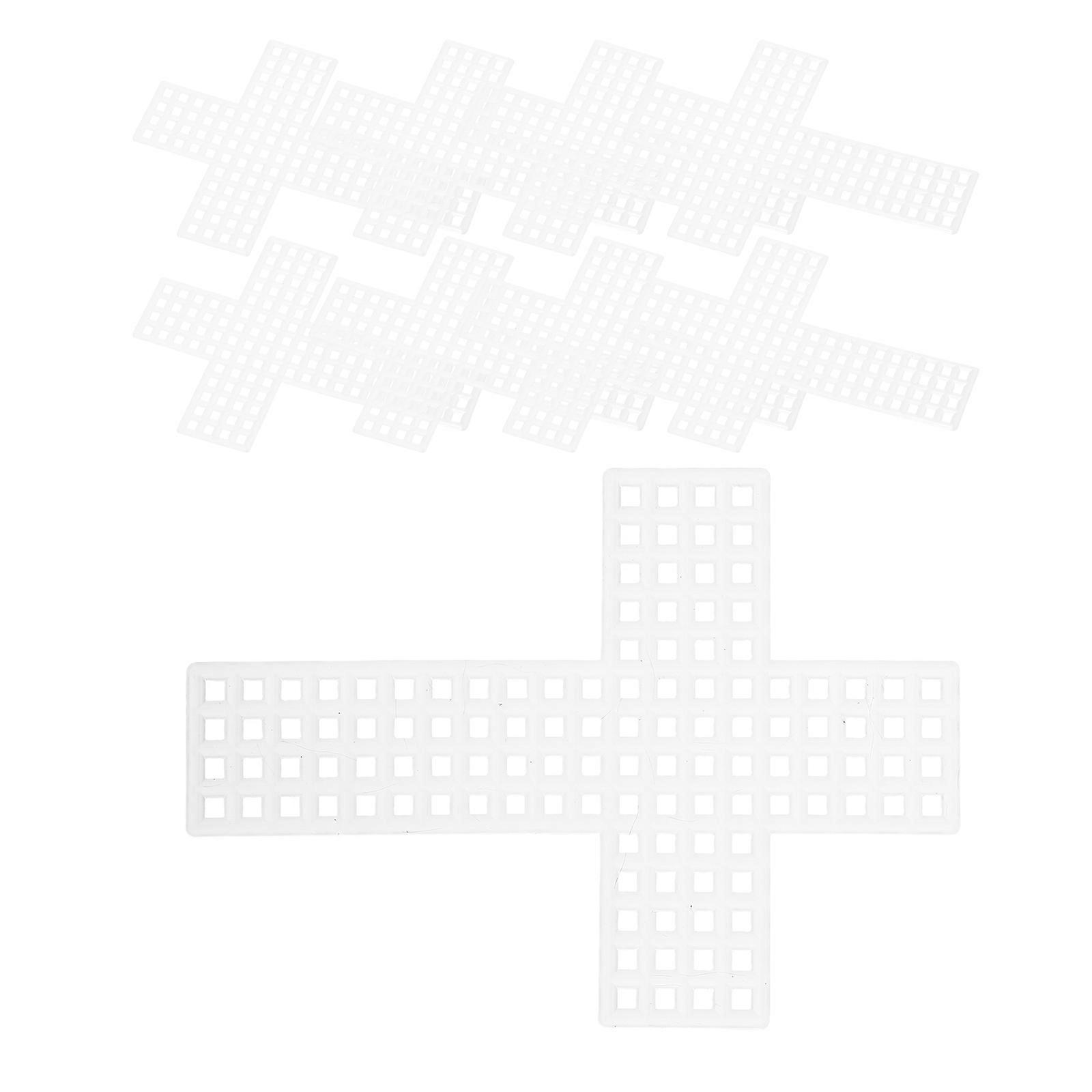White Plastic Mesh Canvas Sheets for 20Pcs Cross Shape Grid