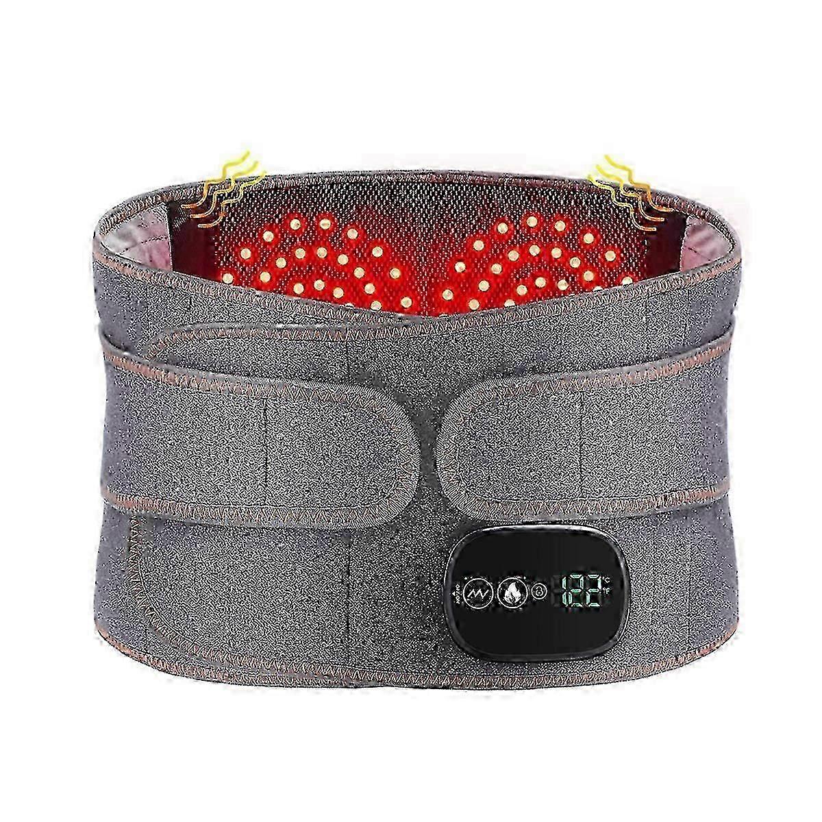 Rechargeable Massage Belt Featuring Red Light Therapy and Adjustable Warm Compress Function